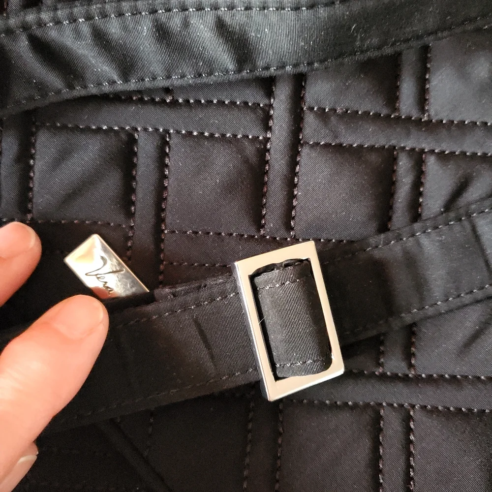 Vera Bradley Black Nylon Double Zip Mailbag - Picture 13 of 14